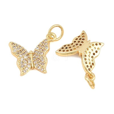 Brass Micro Pave Cubic Zirconia Charms CU-CBA908F-05G-01-1
