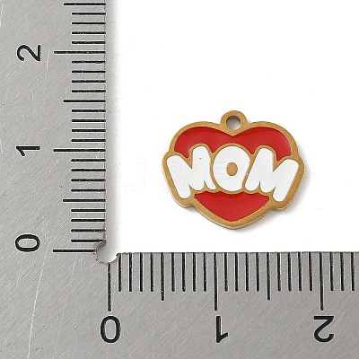 Mother's Day 304 Stainless Steel Enamel Charms STAS-P388-19I-G-1