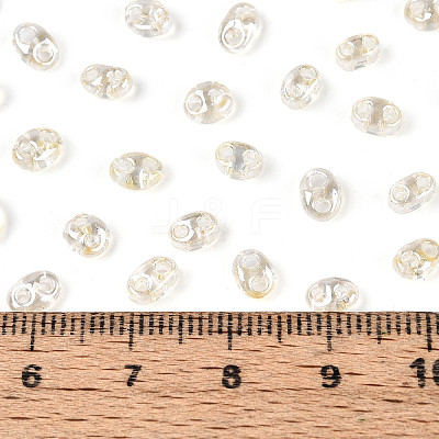 Transparent Colours Luster Glass Seed Beads SEED-N008-09G-1