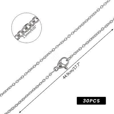 Trendy Unisex 304 Stainless Steel Cable Chain Necklaces STAS-UN0003-39P-1