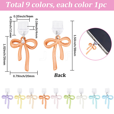 9Pcs 9 Colors PVC Mobile Dustproof Plugs HJEW-SC0003-21-1