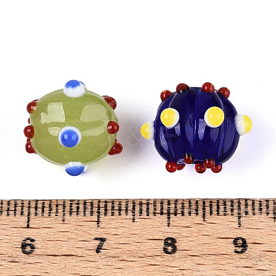 Handmade Pumpkin Spot Lampwork Beads LAMP-P064-02C-1