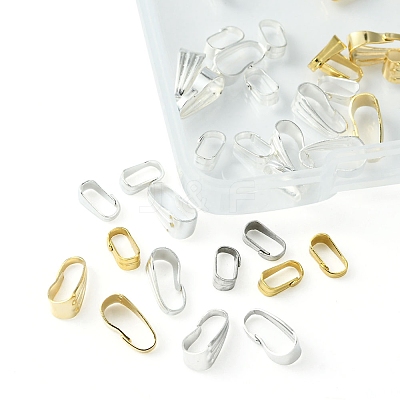60Pcs 6 Style 304 Stainless Steel Snap on Bails STAS-FS0001-35-1