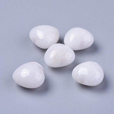 Natural White Jade Heart Palm Stone G-FS0001-78A-1