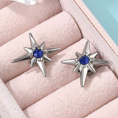 Rhinestone Star Clip-on Earrings EJEW-B116-01P-02-1