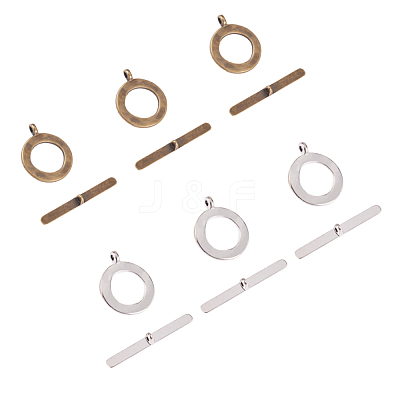 Tibetan Style Toggle Clasps TIBE-PH0004-84-1