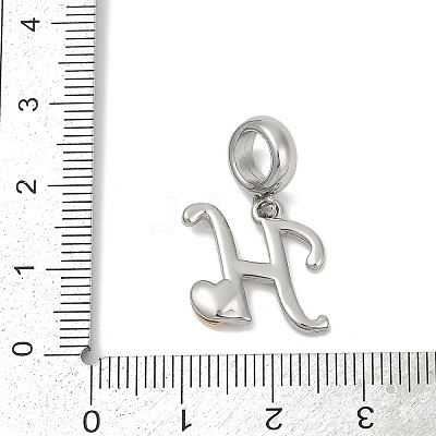 Brass European Dangle Charms KK-Z097-01H-GP-1