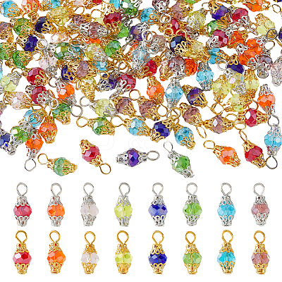 Electroplate Glass Pendants GLAA-HS0001-06-1