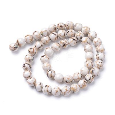 Assembled Synthetic Turquoise and Shell Beads Strands X-G-S212-8mm-02-1