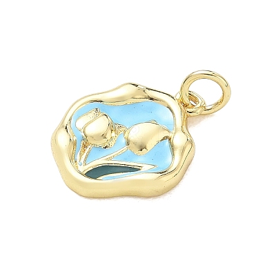 Brass Enamel Pendants KK-CBA3F25-09G-04-1