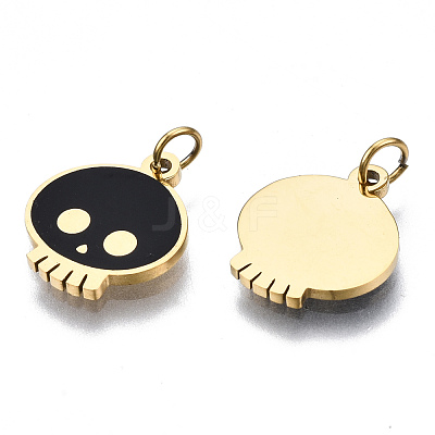 316 Surgical Stainless Steel Enamel Charms STAS-S116-333G-1