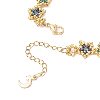Star Glass Seed Beaded Bracelets BJEW-MZ00260-1