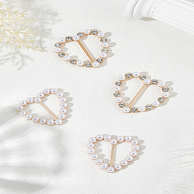 4Pcs 4 Style Alloy Rhinestone Buckle Clasps FIND-LP0008-20-1