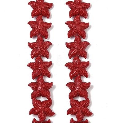 Synthetic Coral Dyed Carved Beads Strands CORA-K009-06C-05-1