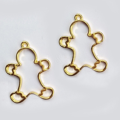 Zinc Alloy Open Back Bezel Pendants PALLOY-F242-02G-08-1