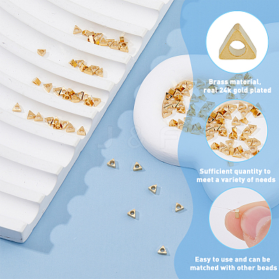 100Pcs Brass Beads KK-FI0001-04G-1