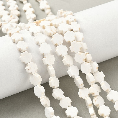 Geark Cross Natural Magnesite Beads Strands G-N0131-04C-1