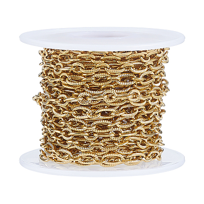 304 Stainless Steel Textured Cable Chains CHS-WH0020-004G-1
