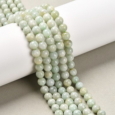 Round Natural Myanmar Jade/Burmese Jade Beads Strands G-K068-11-6mm-1