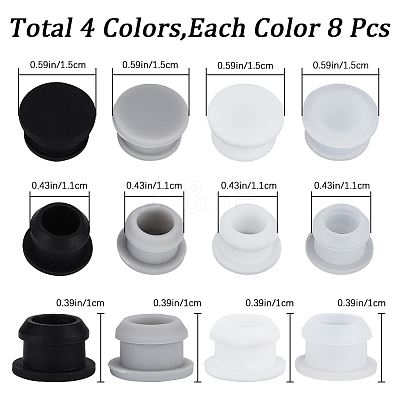 32Pcs 4 Colors Silicone Bottle Seal Plug AJEW-GF0008-08C-1