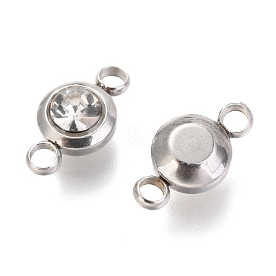 304 Stainless Steel Rhinestone Links Connectors X-STAS-P237-17P-11-1