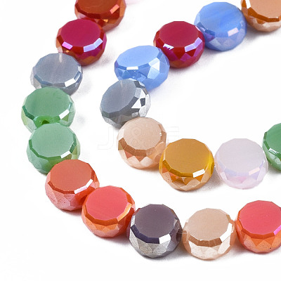 Electroplate Opaque Glass Beads Strands X-EGLA-S174-31-1