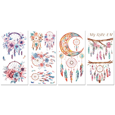4 Sheets 4 Styles Retro Theme PVC Waterproof Decorative Stickers DIY-WH0489-006-1