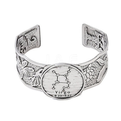 Constellation Alloy Open Cuff Bangles for Women Men BJEW-C064-01AS-09-1