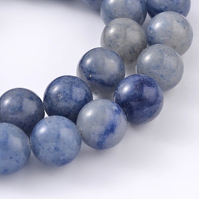 Dyed & Heated Natural Blue Aventurine Round Bead Strands LS-G-M248-6mm-01-1