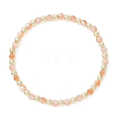 Glass Beads Stretch Bracelets for Women BJEW-JB13308-02-1