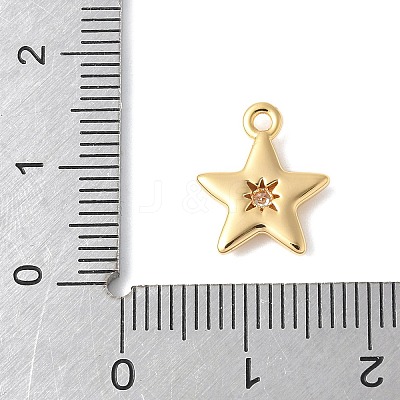 Brass Micro Pave Clear Cubic Zirconia Pendants KK-U064-15G-1