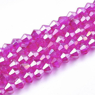 Electroplate Glass Beads Strands EGLA-Q118-4mm-A01-1