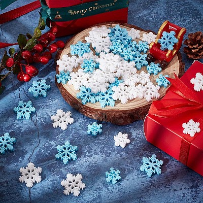 80Pcs 4 Styles Christmas Theme Opaque Resin Cabochons CRES-SC0002-58-1