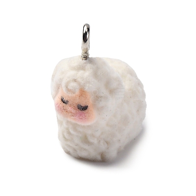 Flocky Anima Resin Pendants with Platinum Iron Loop FIND-S001-13D-1