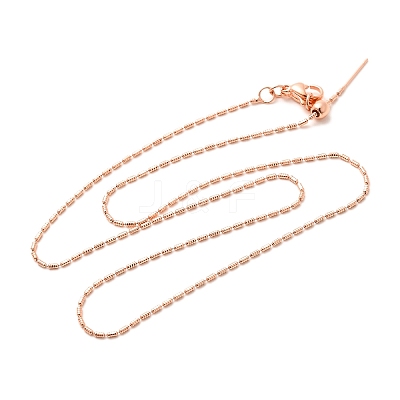 1mm Rack Plating Brass Column Link Chain Adjustable Slider Necklaces for Women Men MAK-L044-53RG-1