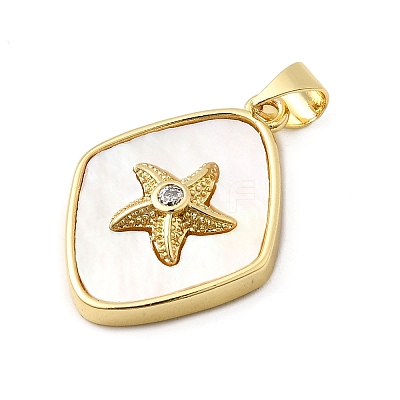 Brass Pave Cubic Zirconia Pendants KK-K302-16G-1