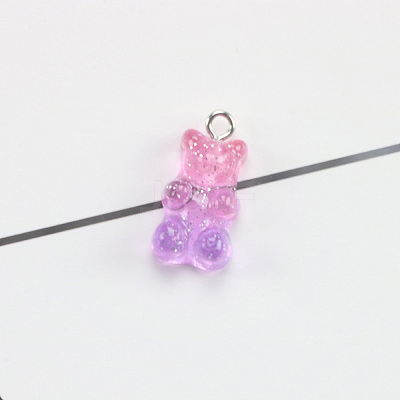Grandient Color Transparent Resin Pendants RESI-WH0026-46-1