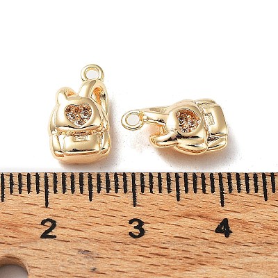 Rack Plating Brass Micro Pave Cubic Zirconia Pendants KK-K333-83G-1