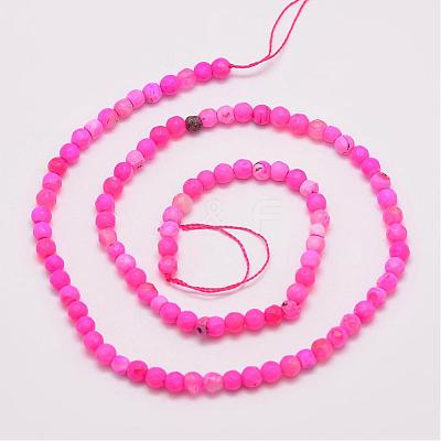Natural Fire Crackle Agate Beads Strands G-G882-4mm-B04-5-1