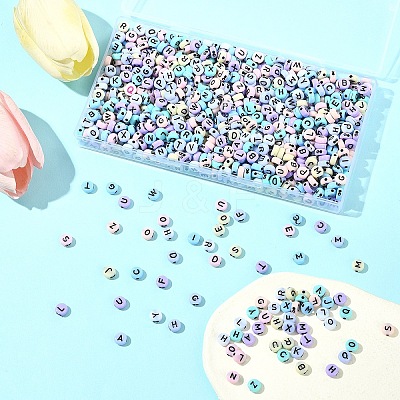 100G Flat Round Craft Style Opaque Acrylic Beads SACR-FS0001-34-1
