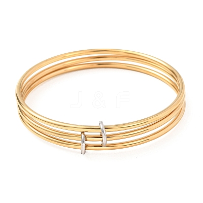304 Stainless Steel Multi-strand Bangles BJEW-K271-02G-1