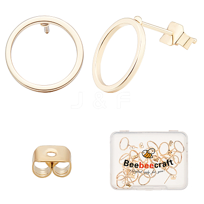 20Pcs Brass Stud Earring Findings KK-BBC0002-82-1