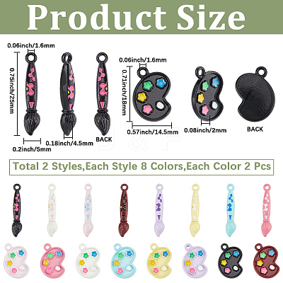 32Pcs 16 Styles Alloy Enamel Pendants FIND-SC0022-91-1