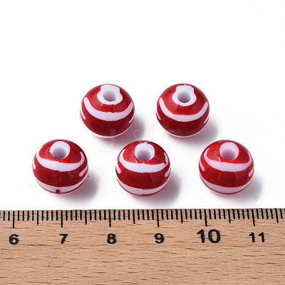 Opaque Striped Acrylic Beads MACR-S373-27A-01-1