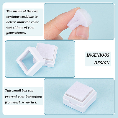 Square Plastic Loose Diamond Storage Boxes CON-WH0095-49A-1