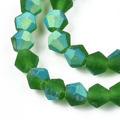 Imitate Austrian Crystal Bicone Frosted Glass Beads Strands GLAA-F029-TM4mm-A25-1