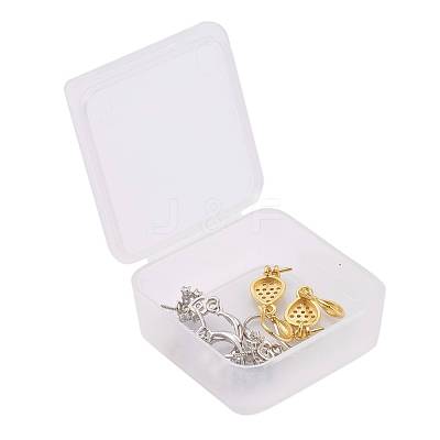 3 Pairs 3 Size Brass Micro Pave Clear Cubic Zirconia Earring Hooks KK-ZZ0001-04-1