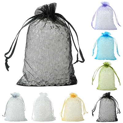 50Pcs Organza Bags Jewellery Storage Pouches Wedding Favour Party Mesh Drawstring Gift OP-FS0001-05G-1