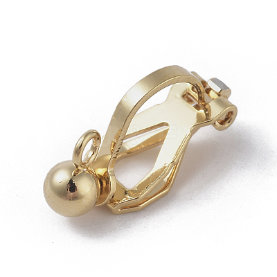 Brass Clip-on Earring Findings. with Loop KK-WH0033-64G-1