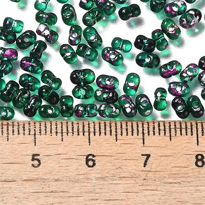 Spray Painted Glass Seed Beads SEED-F005-10A-04-1